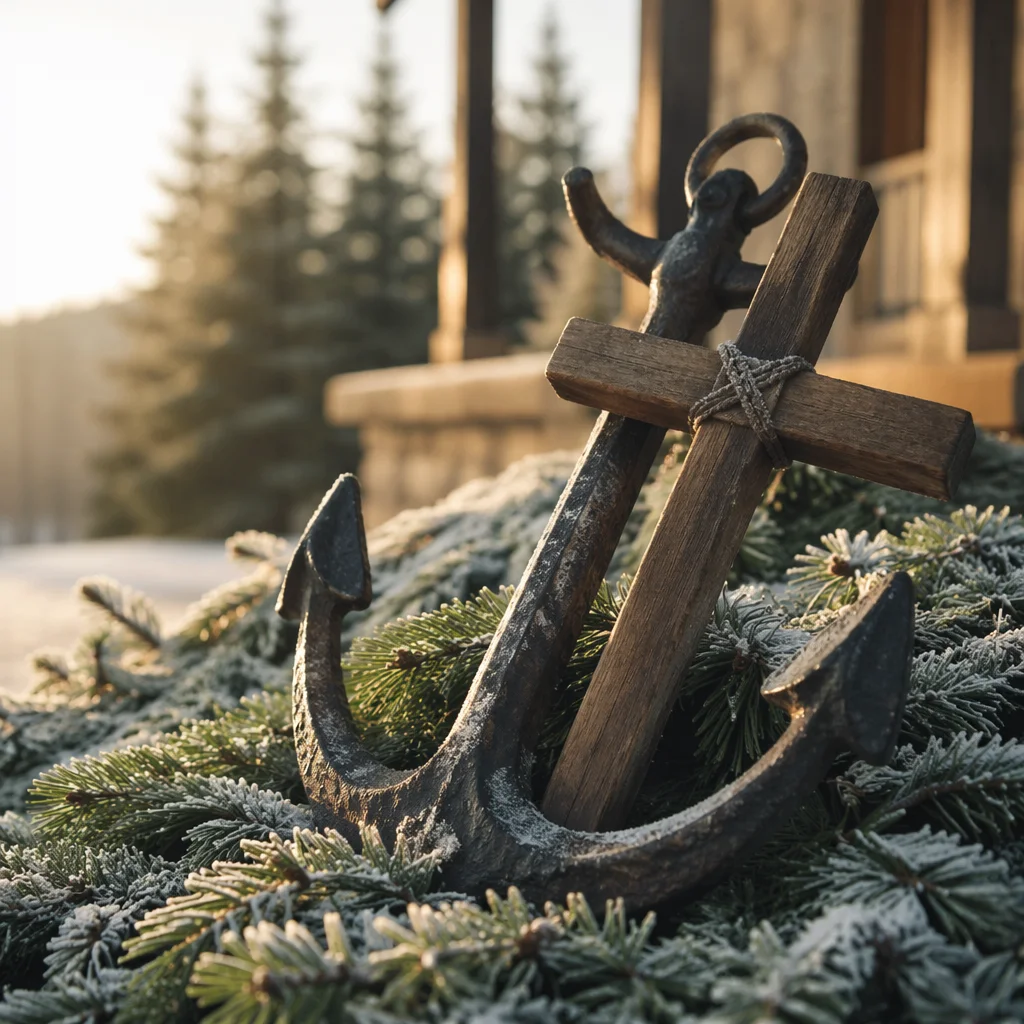 Evergreen Anchor and Cross of Hope