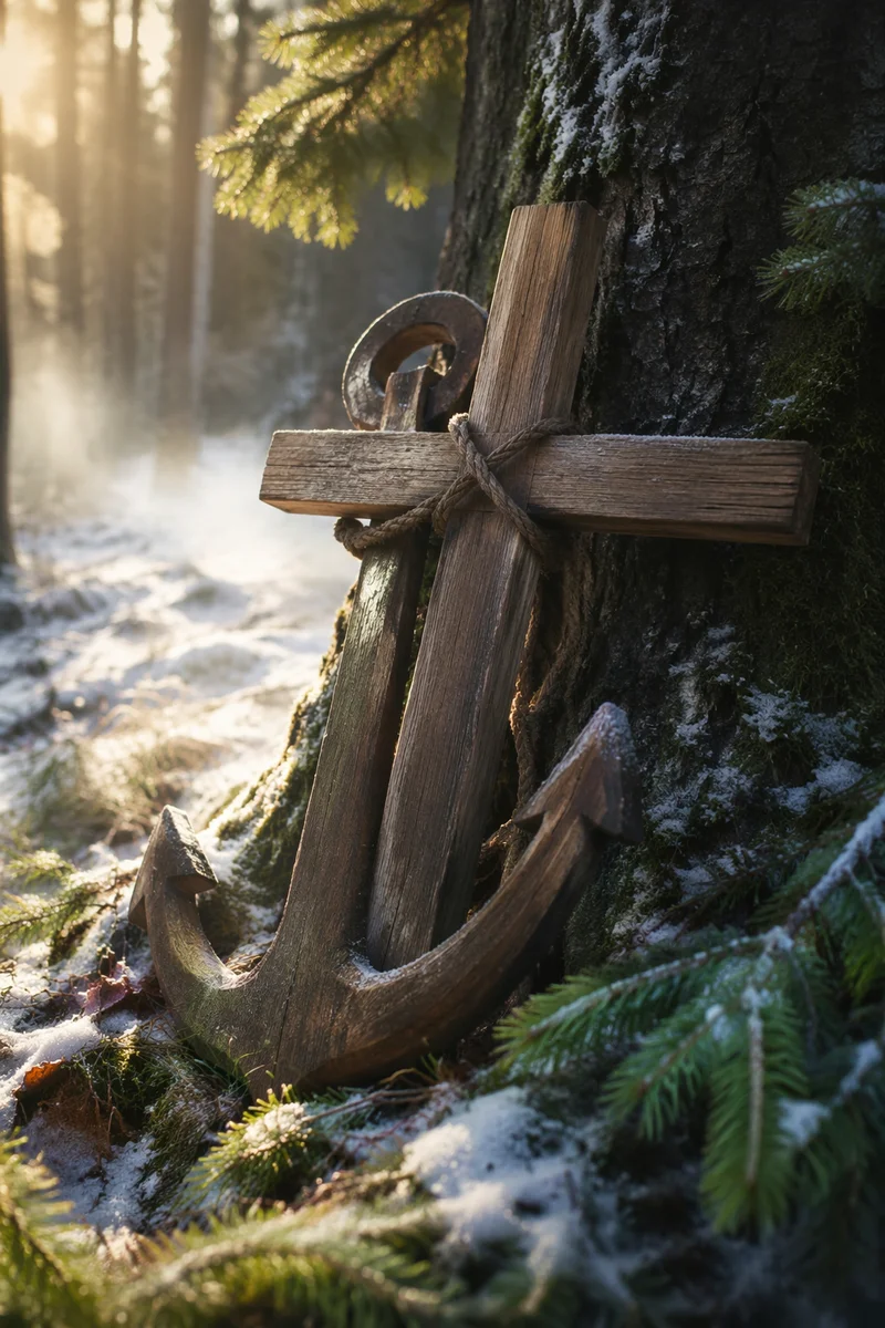 Evergreen Anchor Cross of Enduring Hope