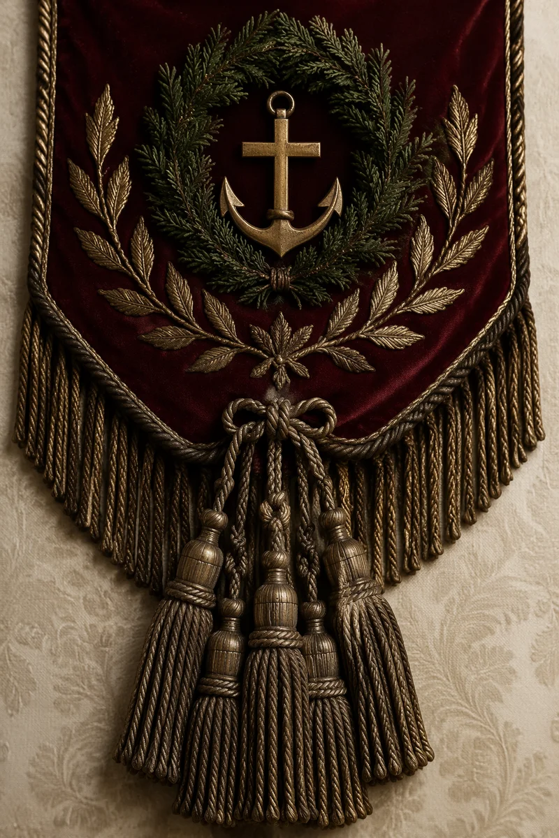 Anchor and Cross Hope Emblem on Velvet