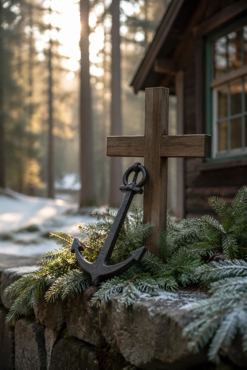 Evergreen Anchor and Cross of Hope