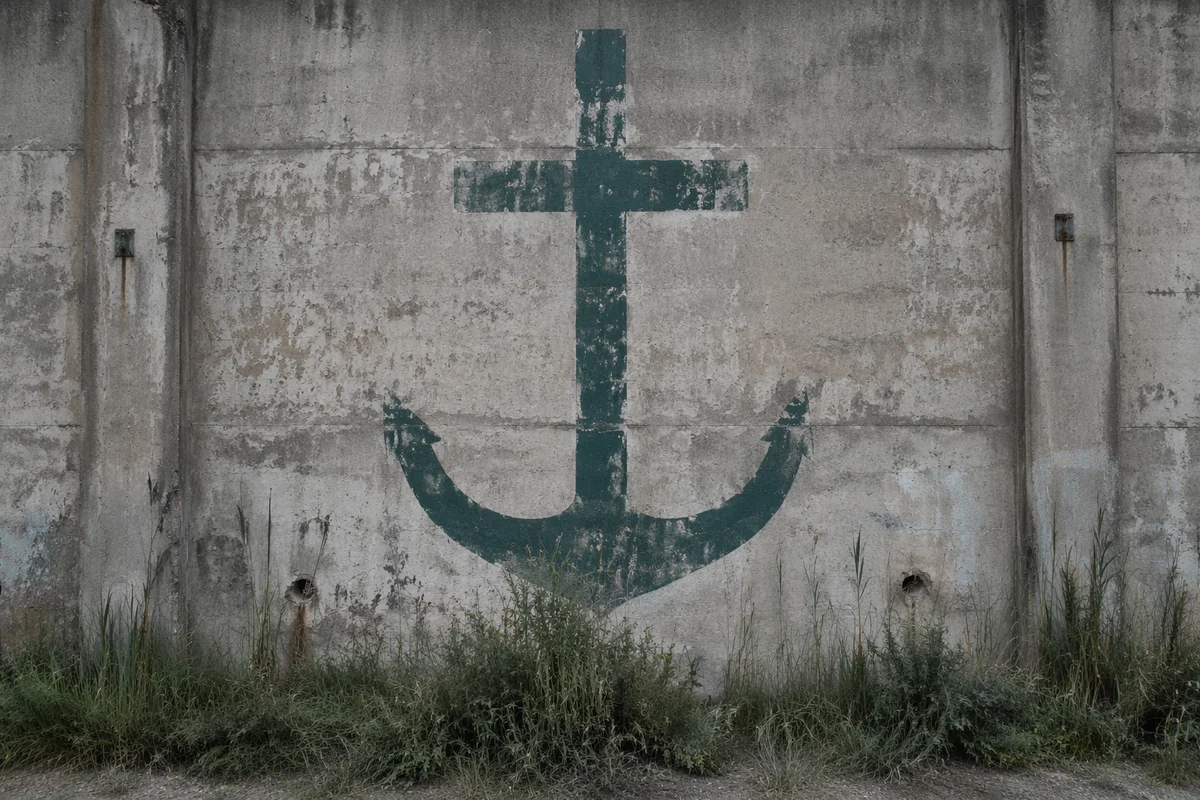 Weathered Wall Anchor Cross Hope Symbol