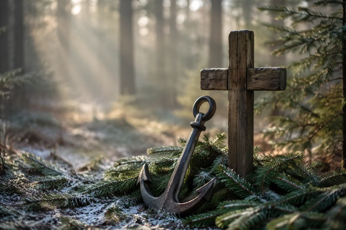 Evergreen Anchor and Cross of Hope