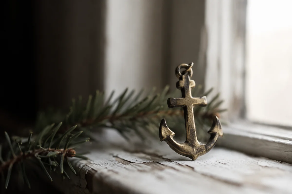 Brass Anchor Cross Hope Charm