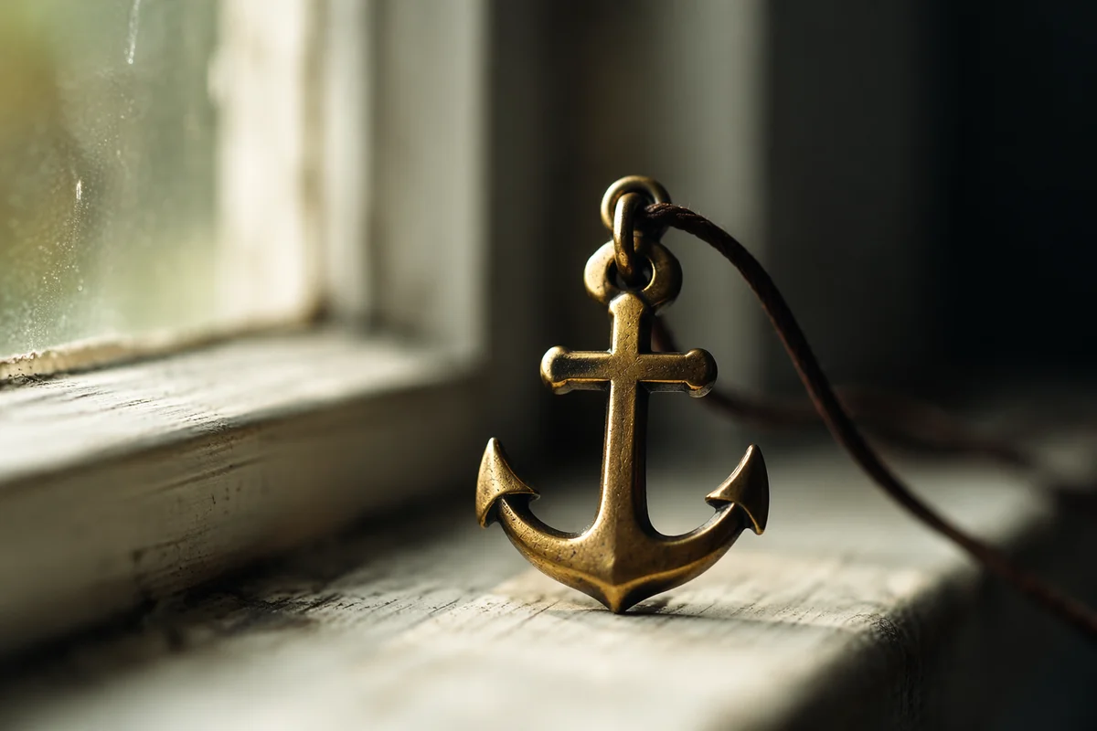 Anchor and Cross Pendant by Window