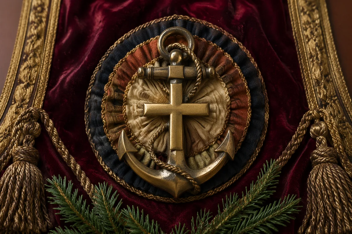 Brass Anchor and Cross Hope Emblem