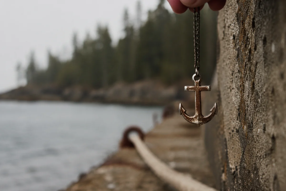 Weathered Anchor Cross Pendant of Hope