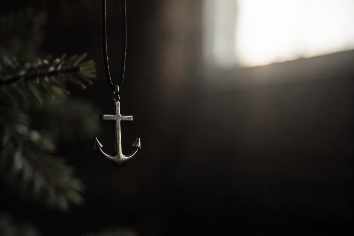 Anchor Cross Pendant with Evergreen Hope