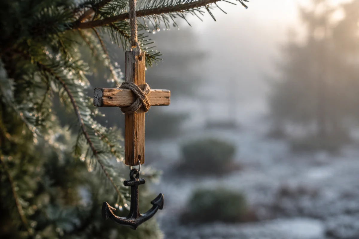 Anchor and Cross Hope in Evergreen Mist