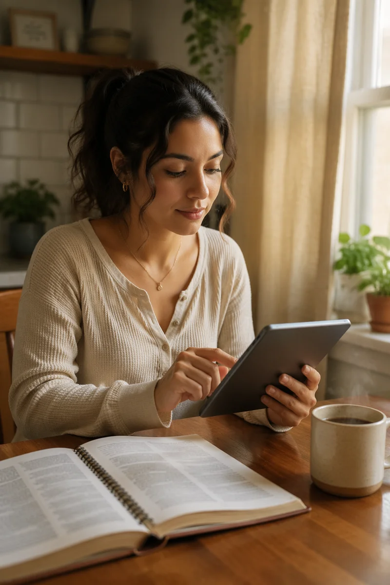 Morning Bible Study App with Coffee