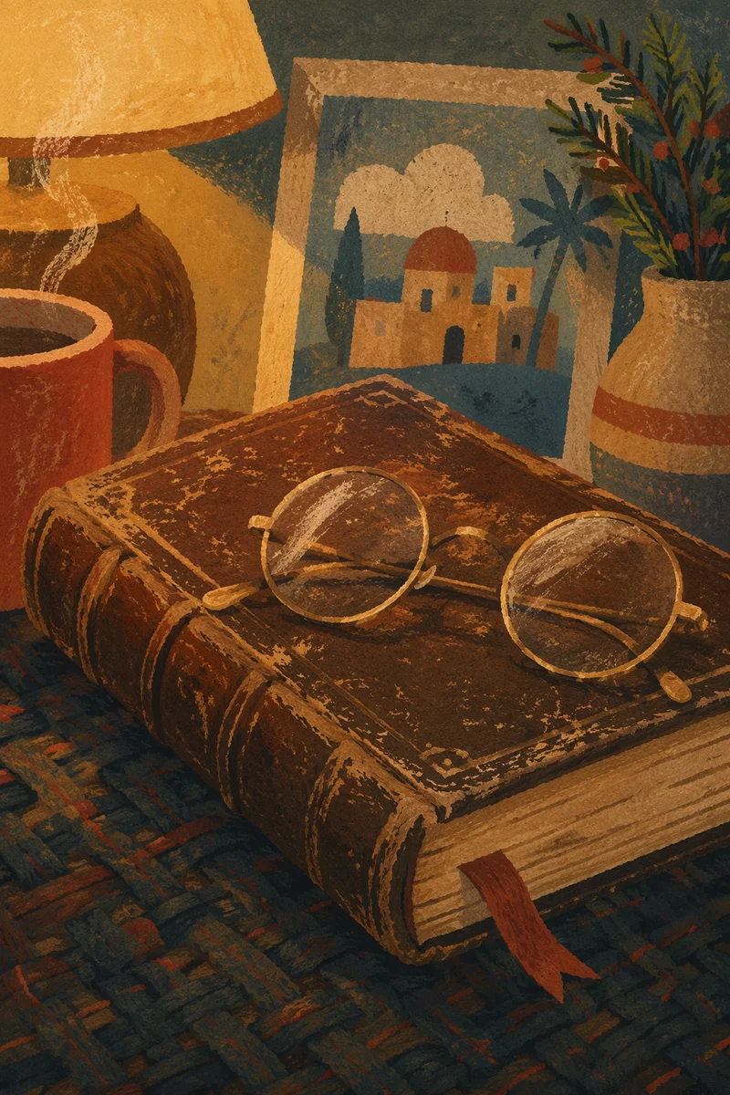 Bible and Reading Glasses in Warm Light