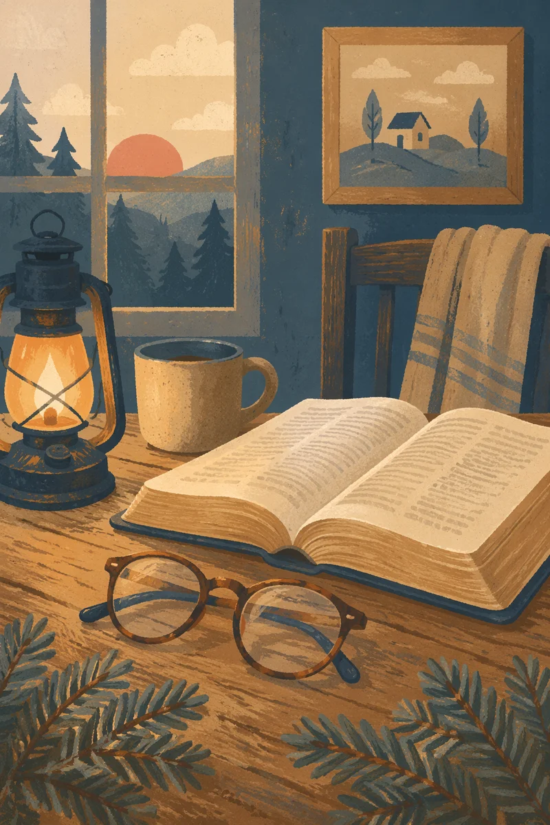 Warm Bible Study with Reading Glasses