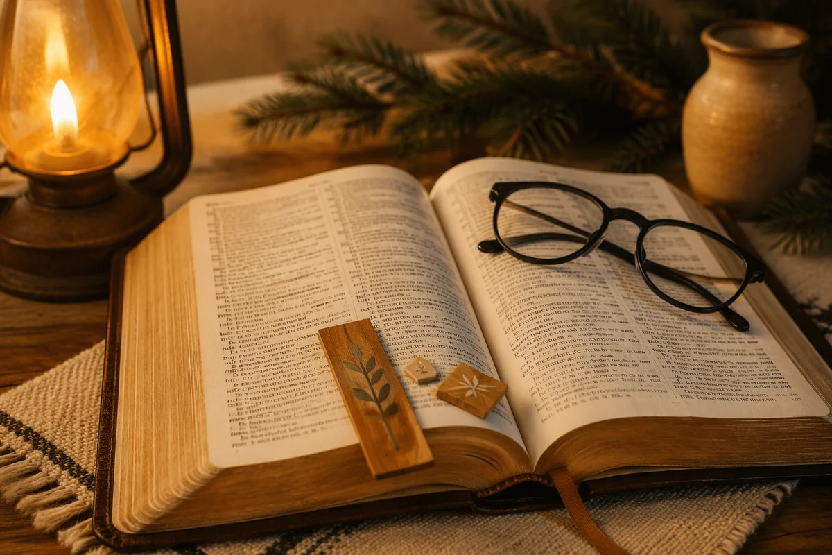 Warm Bible with Reading Glasses