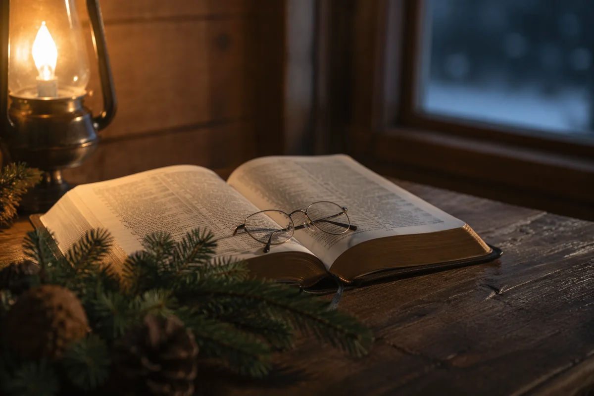 Warm Bible Study With Reading Glasses