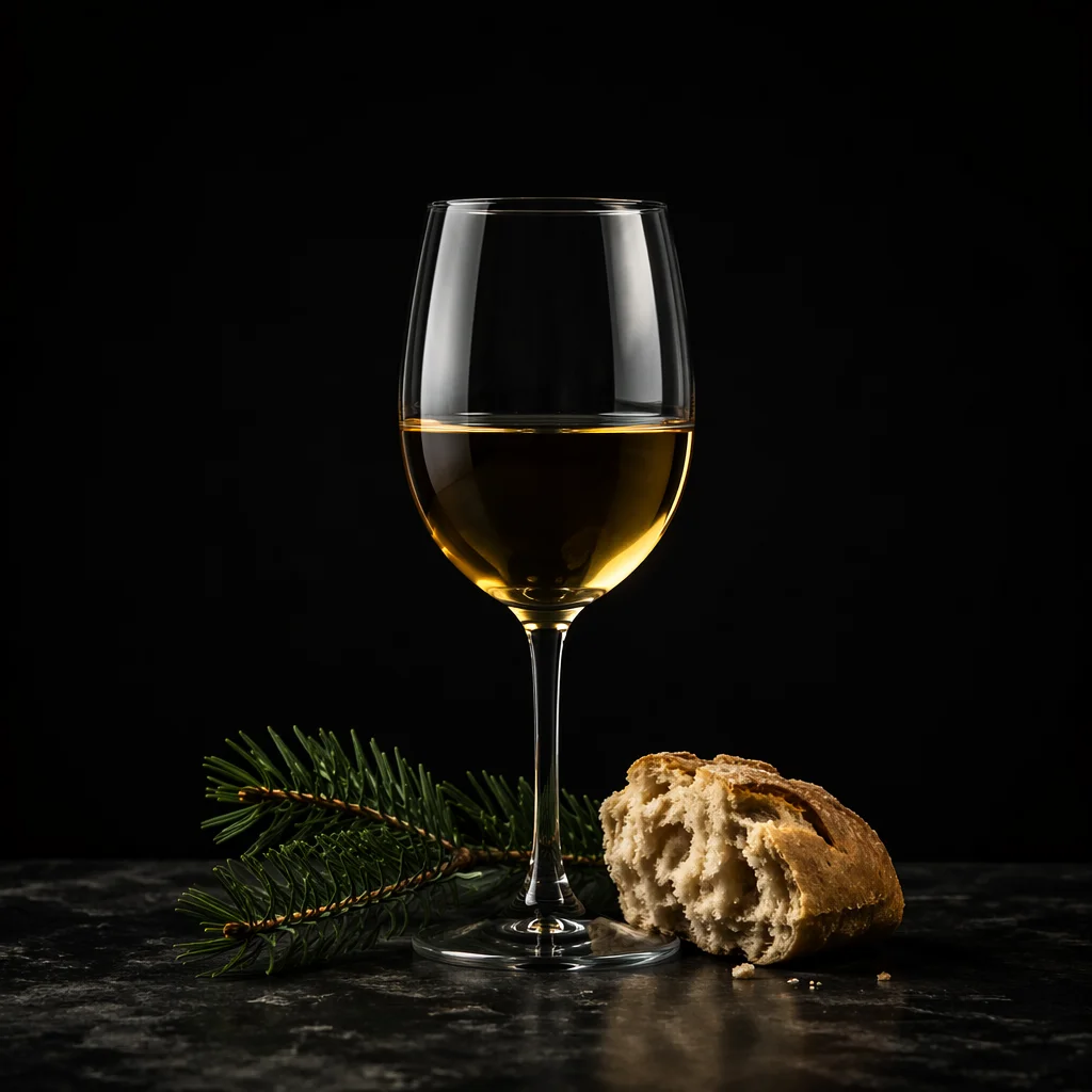 Reverent Communion Bread and Wine Still Life