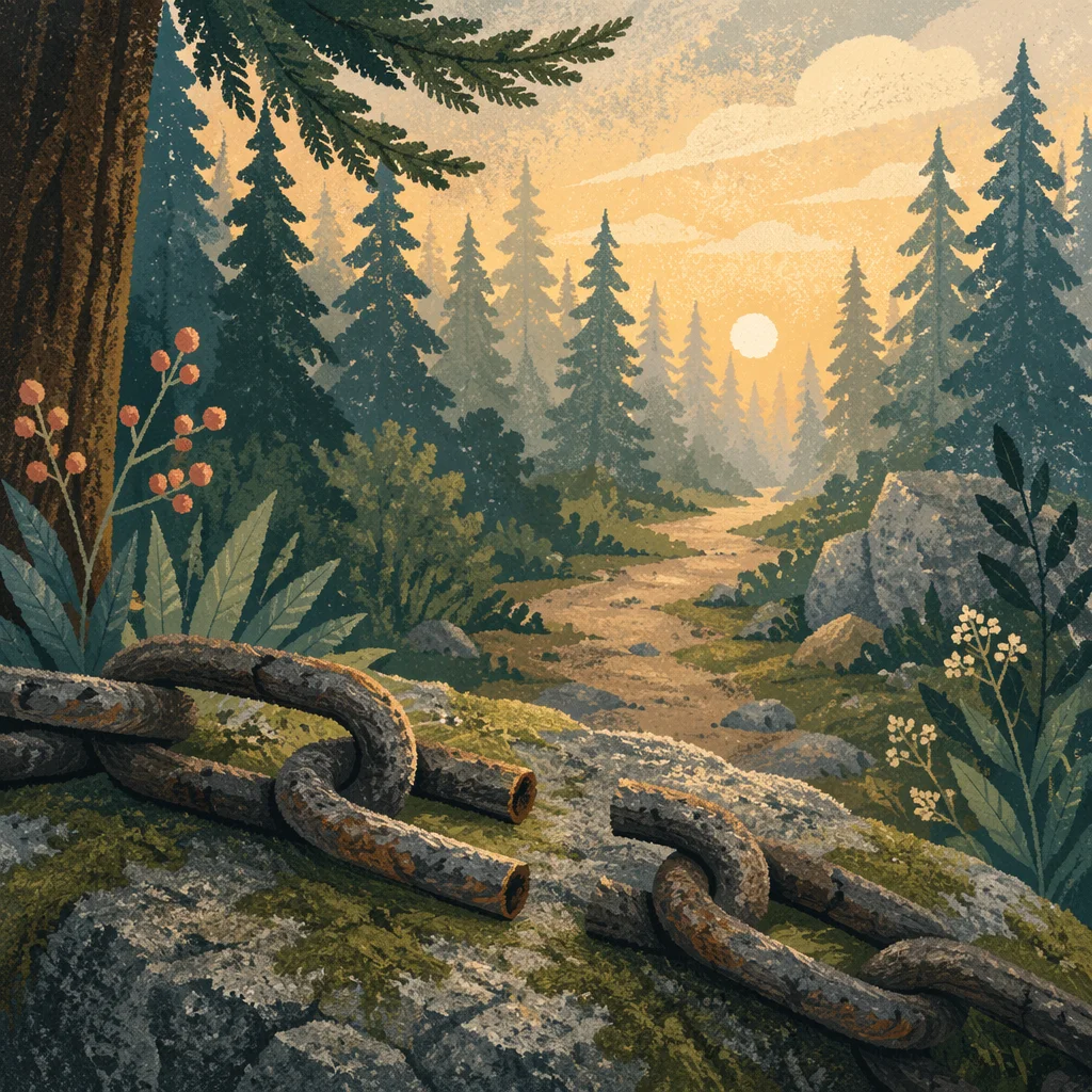 Broken Chains on Evergreen Forest Path
