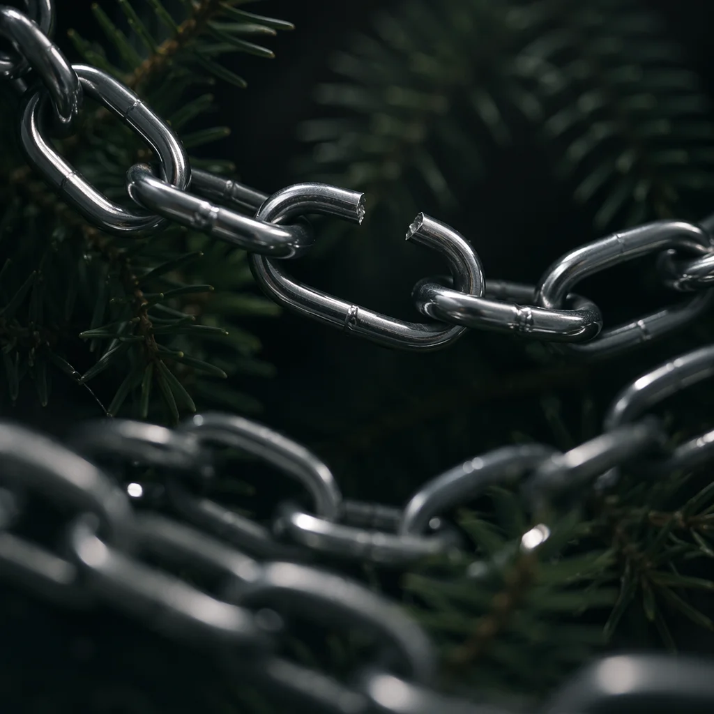 Broken Steel Chains Against Evergreen Hope