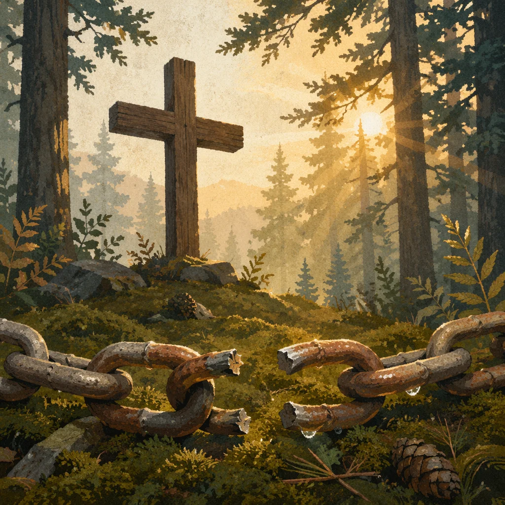 Broken Chains at Evergreen Forest Cross
