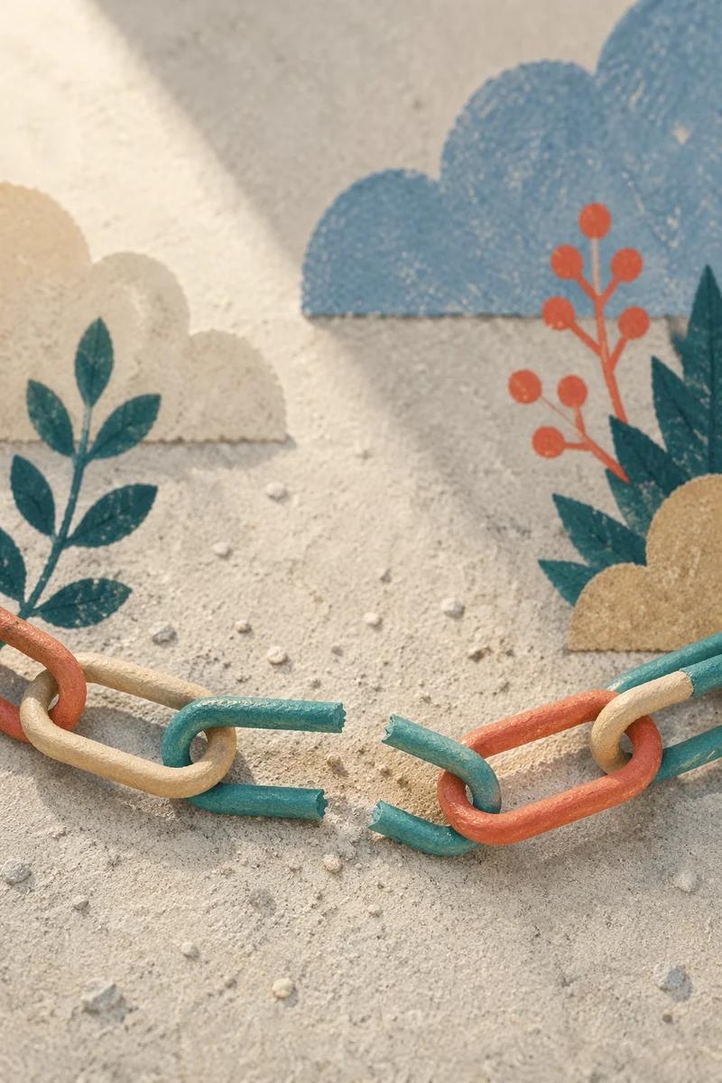 Broken Paper Clip Chain Symbolizing Freedom