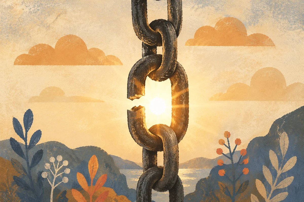 Broken Chain in Golden Freedom Light