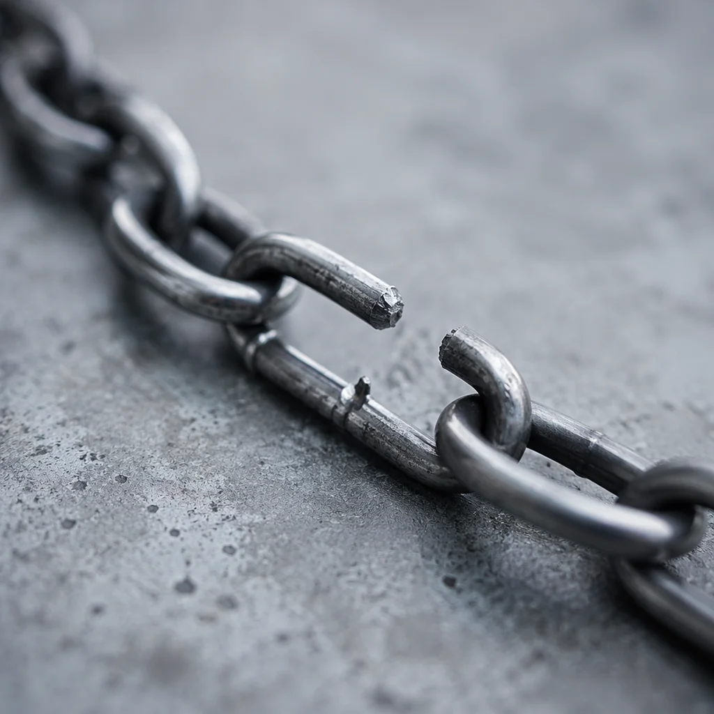 Broken Steel Chain Symbolizing Freedom