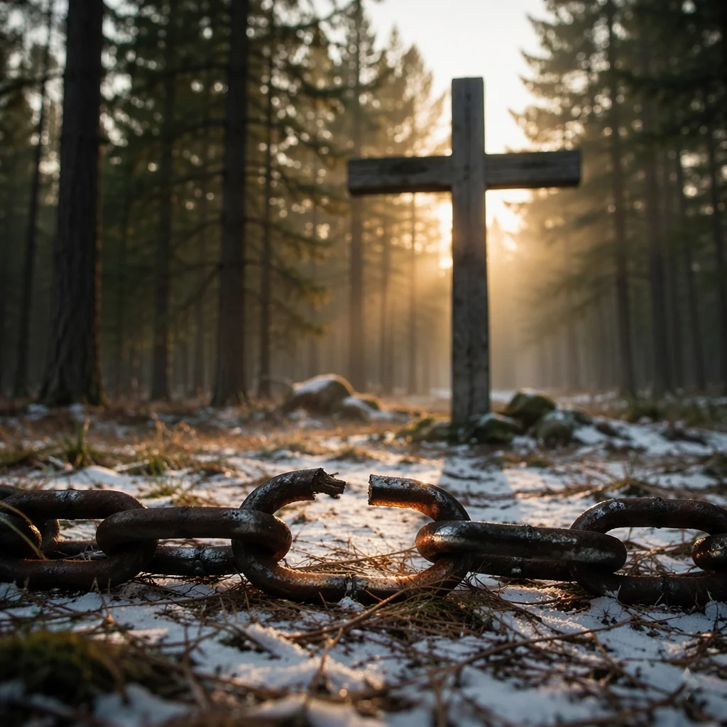 Broken Chains Before the Forest Cross