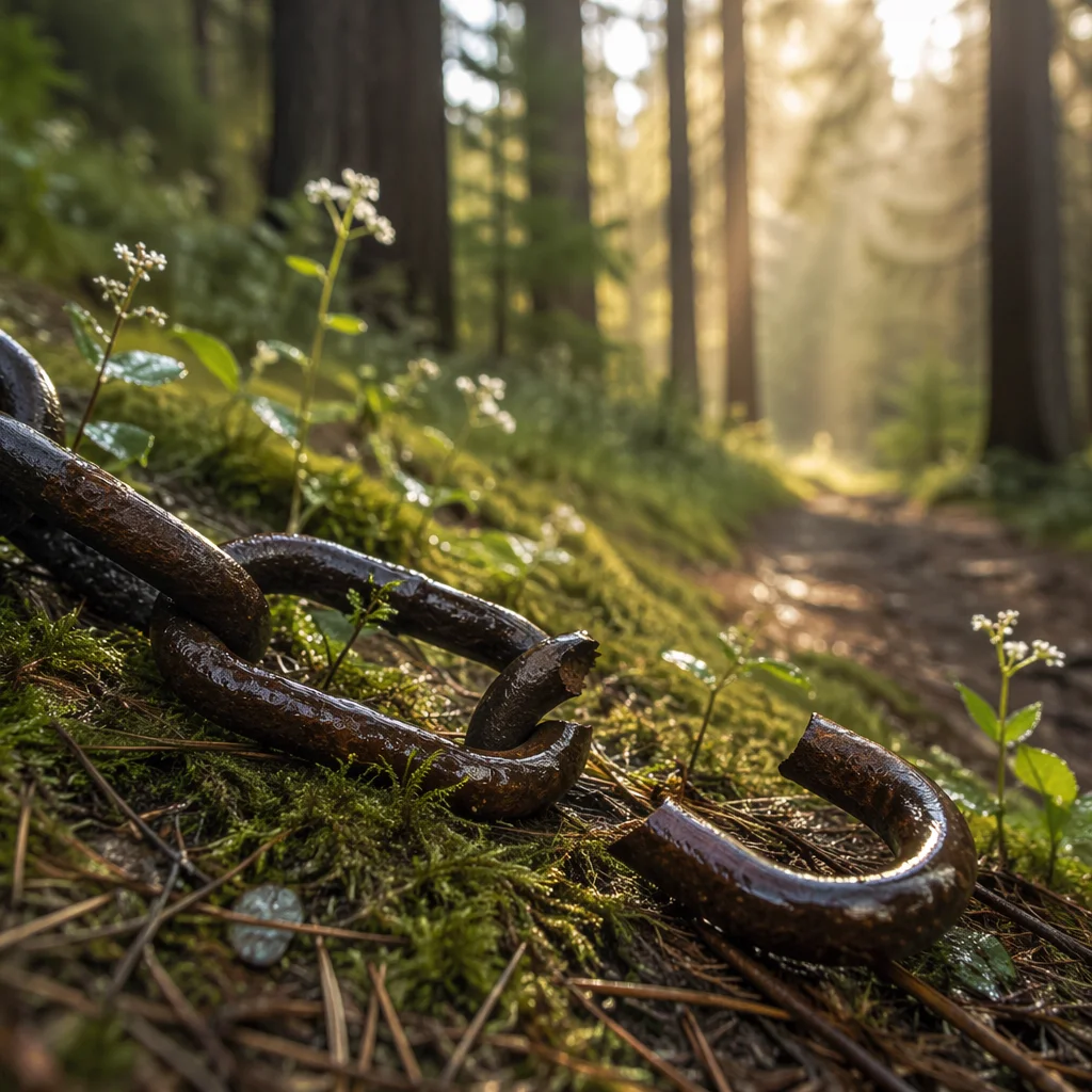Broken Chains on Evergreen Forest Floor