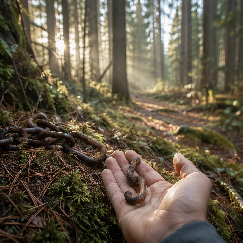 Broken Chains on Evergreen Forest Floor