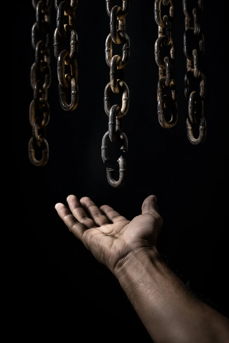 Broken Chains and Reaching Hand of Freedom