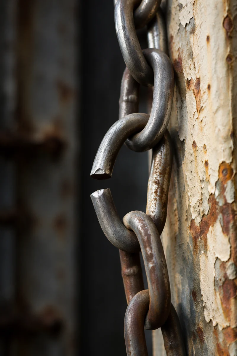 Broken Steel Chain Symbolizing Freedom
