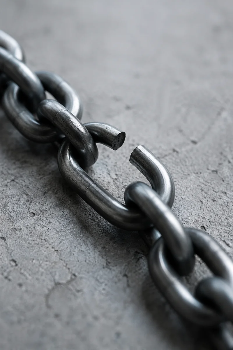 Broken Steel Chain Symbolizing Freedom