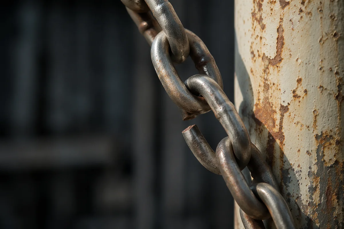 Broken Steel Chain Symbolizing Freedom