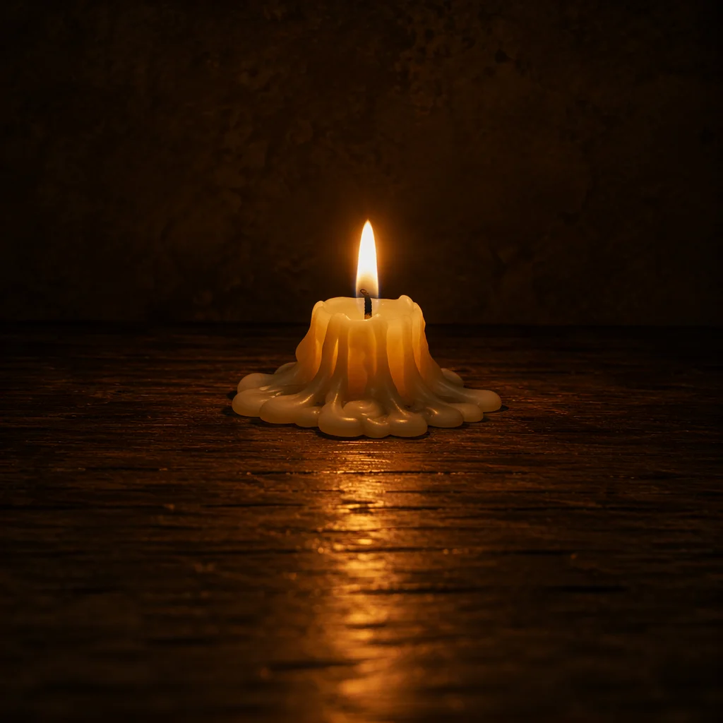Burning Candle of Faith in Quiet Darkness