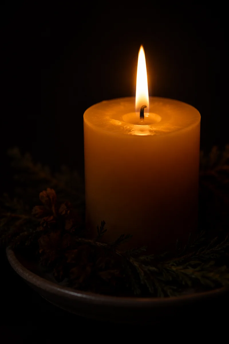 Burning Candle of Quiet Faith