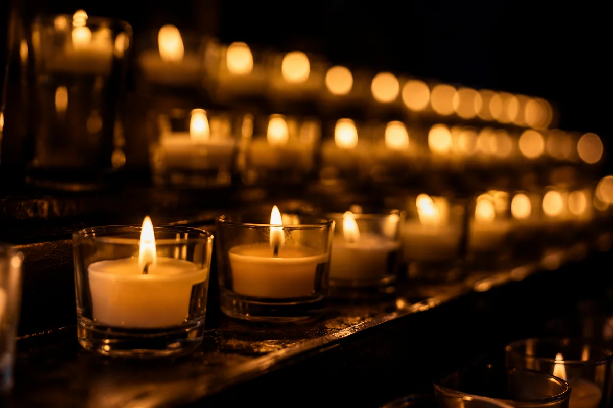 Glowing Votive Candles for Quiet Faith