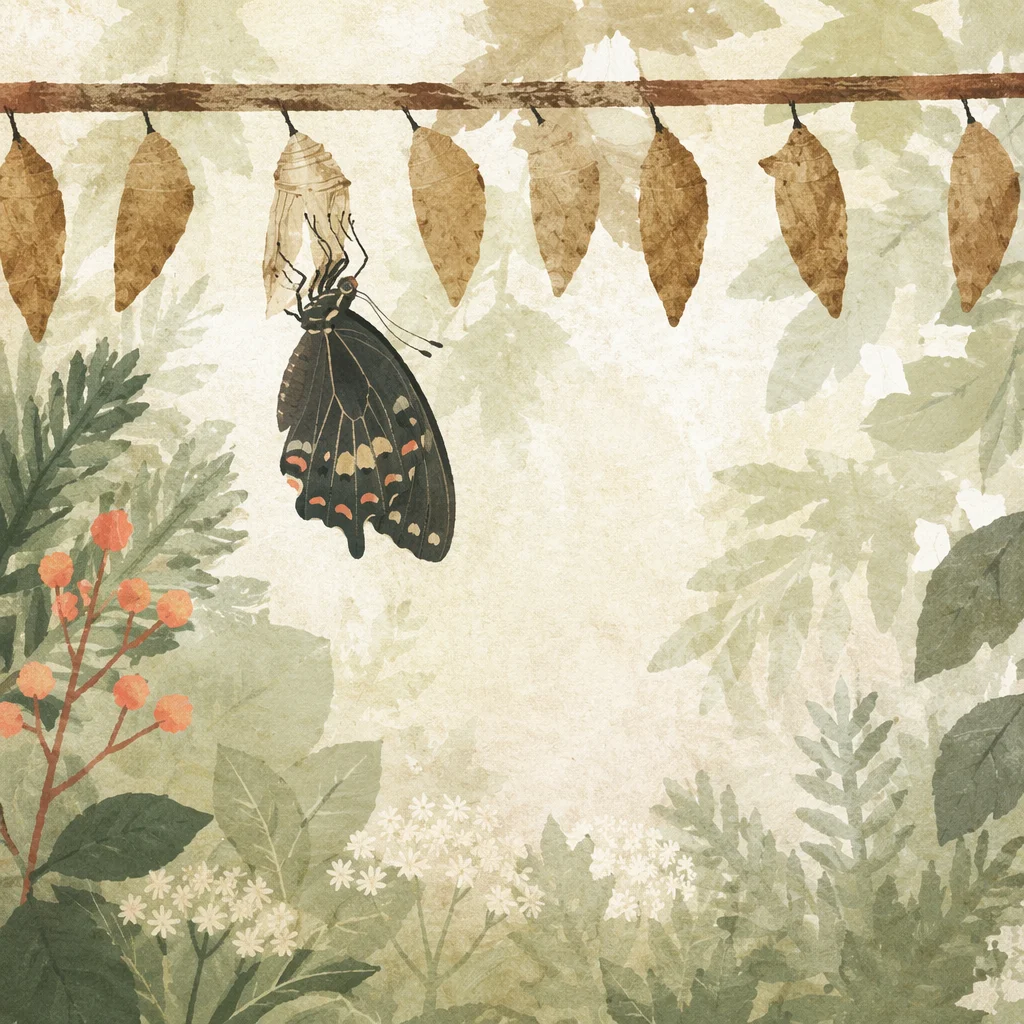 Butterfly Emerging in Evergreen Conservatory