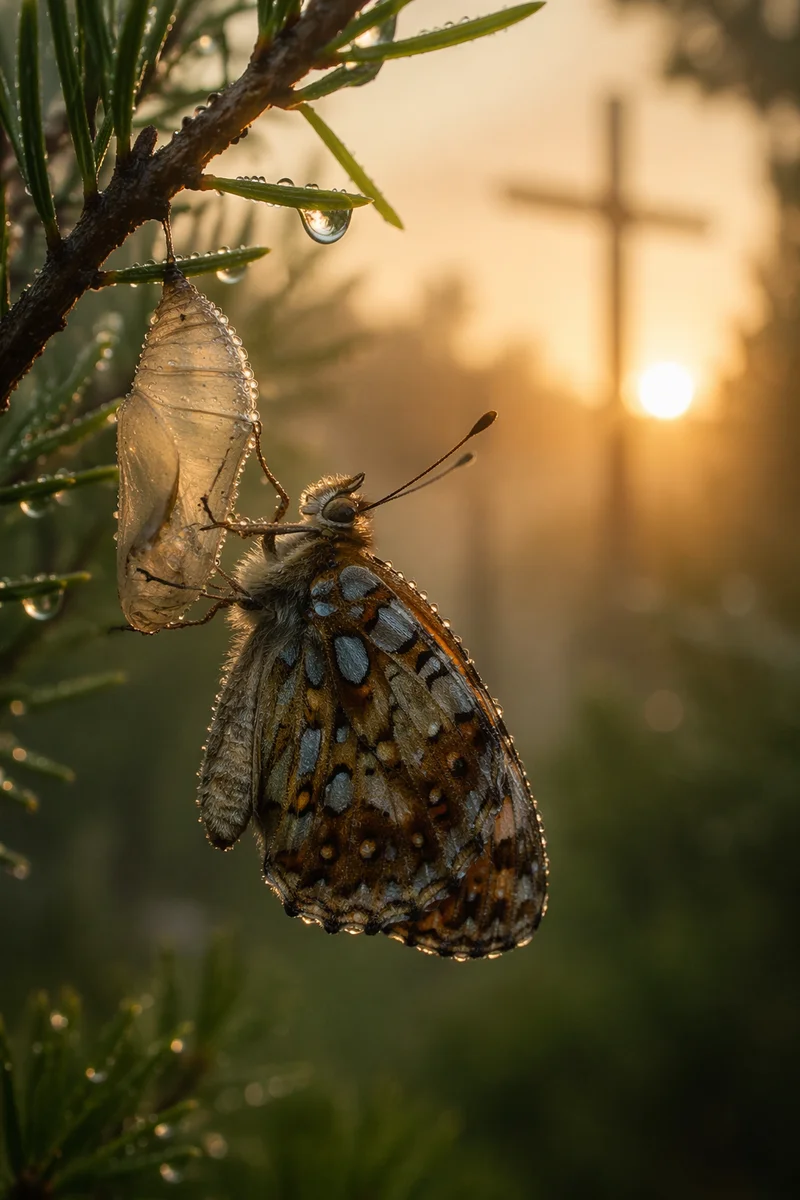 New Butterfly by Evergreen Chrysalis at Sunrise