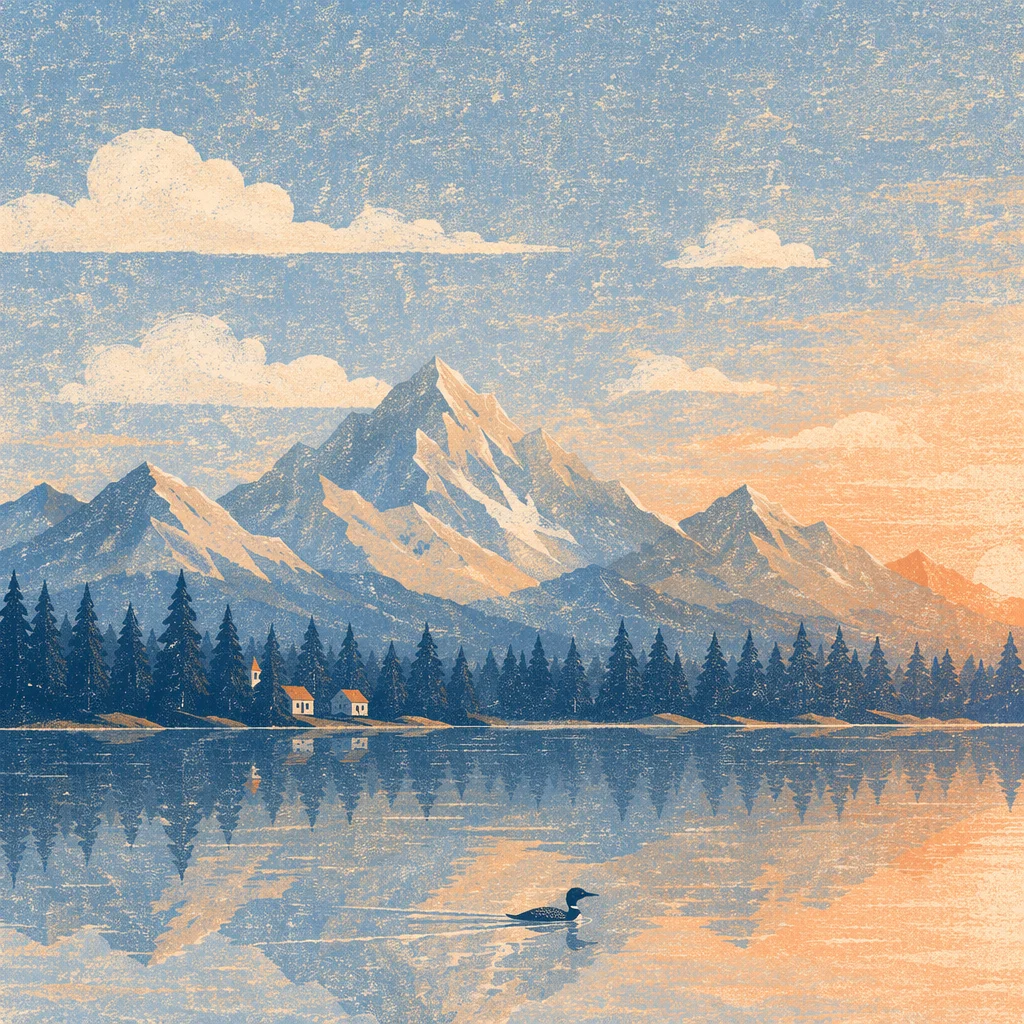 Calm Alpine Lake Morning Reflections