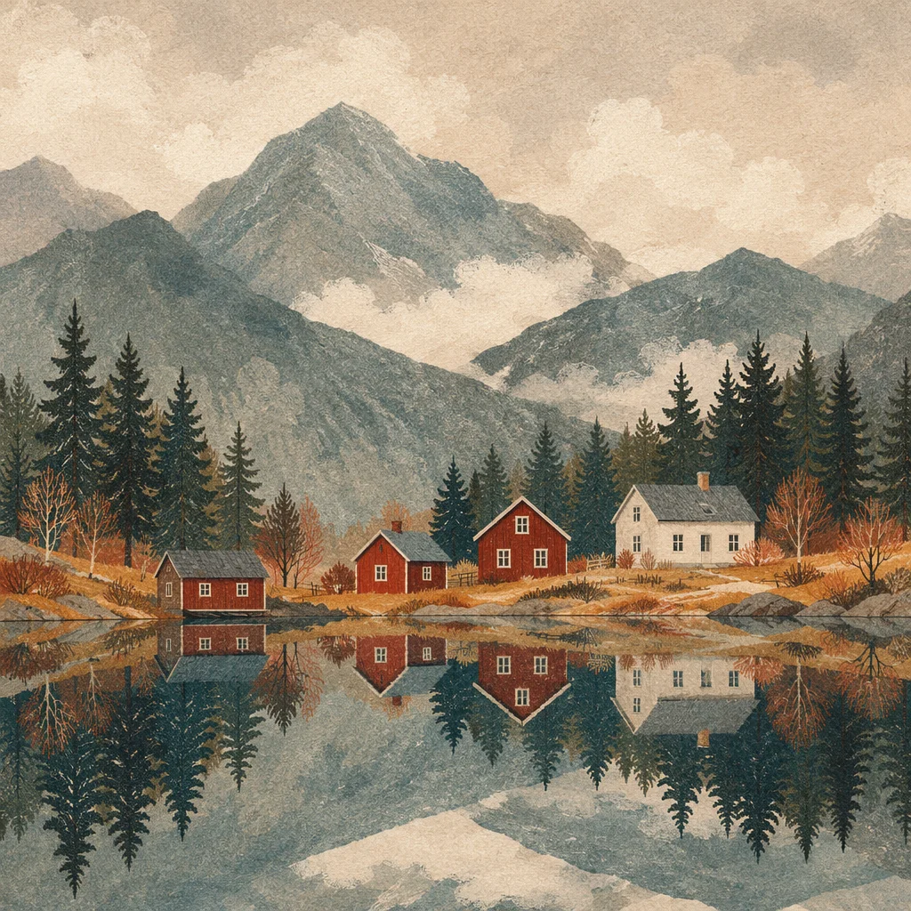Calm Mountain Lake Morning Reflection