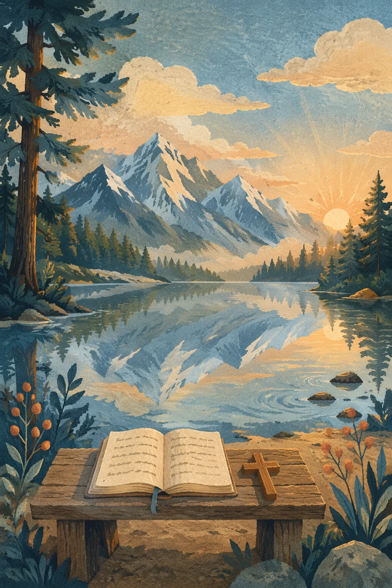 Peaceful Alpine Lake Morning Prayer