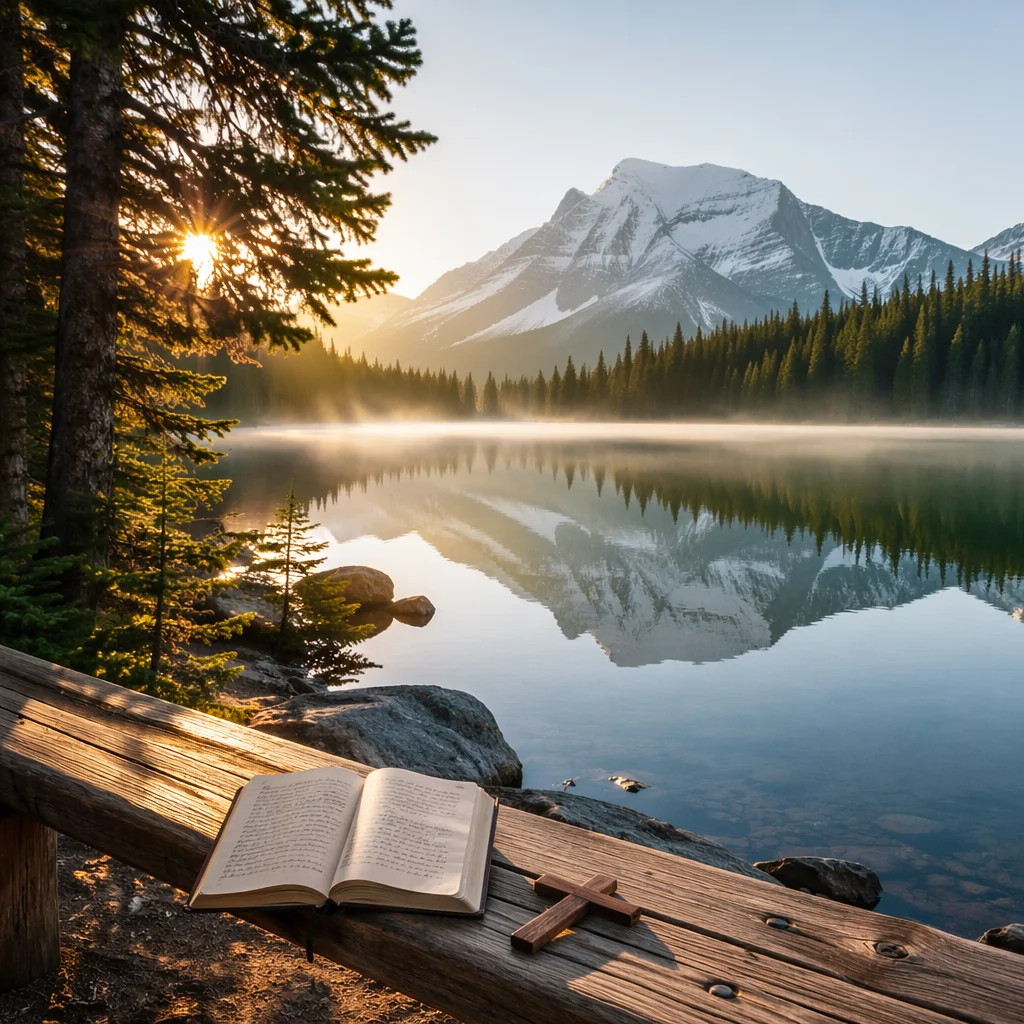 Peaceful Alpine Lake Prayer Reflection