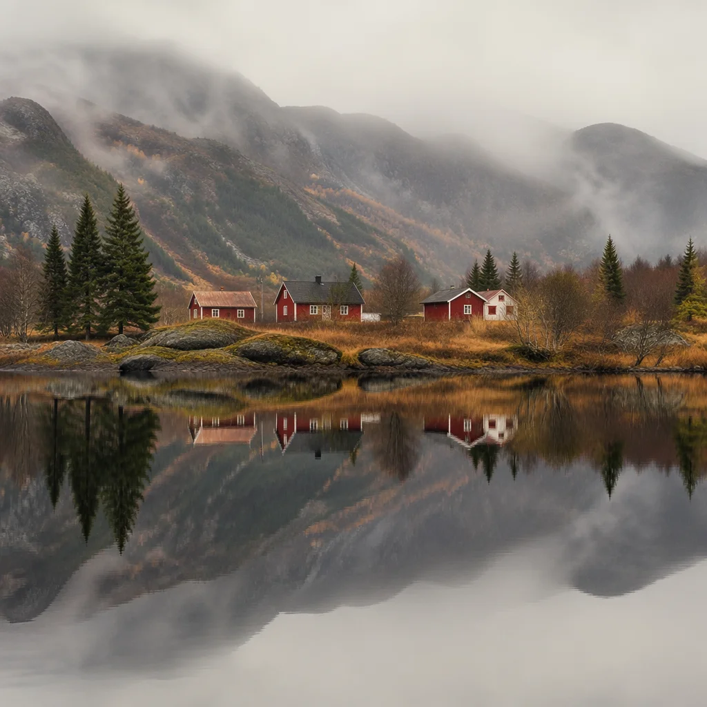 Calm Mountain Lake Reflection at Dawn
