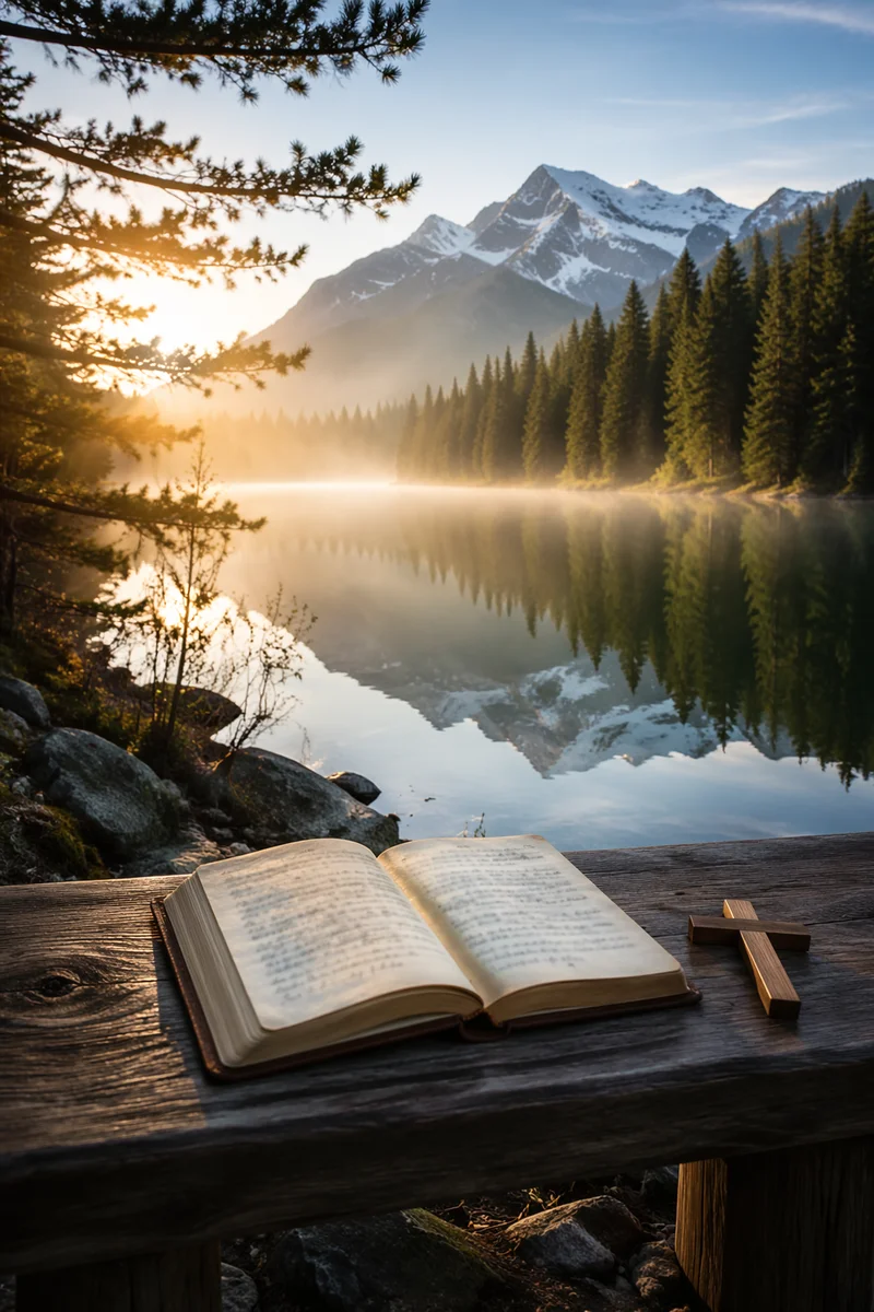 Peaceful Alpine Lake Morning Prayer