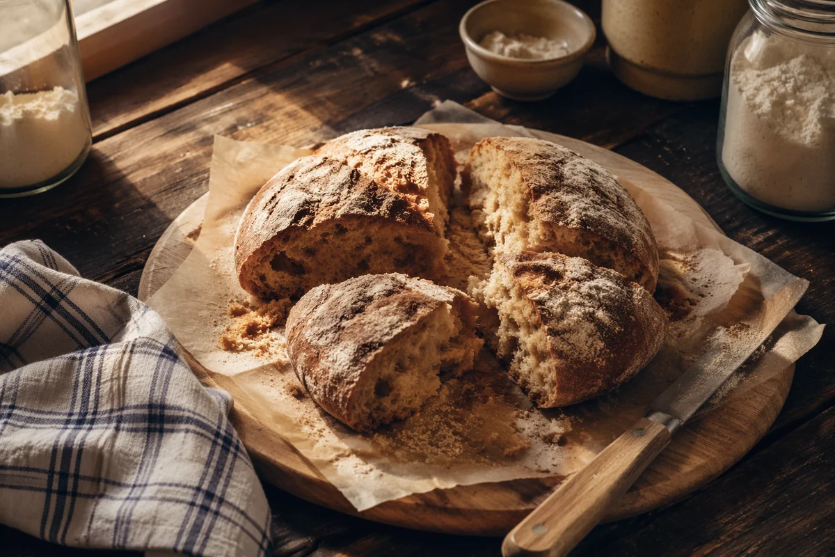 Rustic Broken Communion Bread Still Life