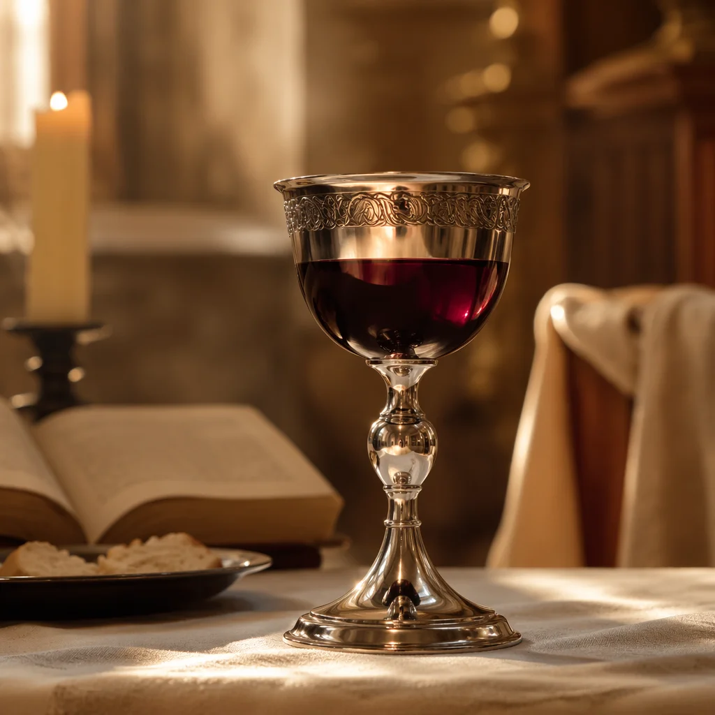 Silver Communion Chalice in Golden Morning Light