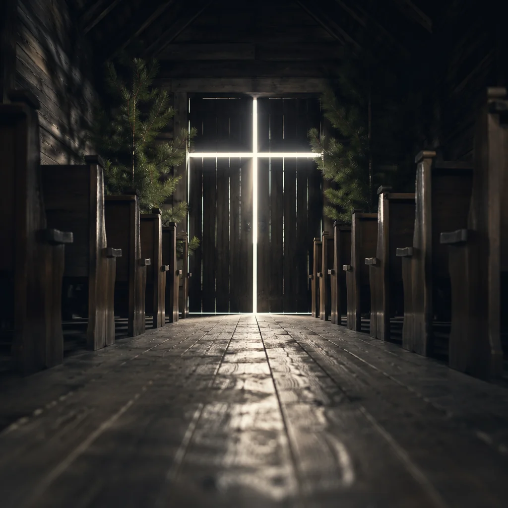 Rustic Chapel Cross of Morning Light