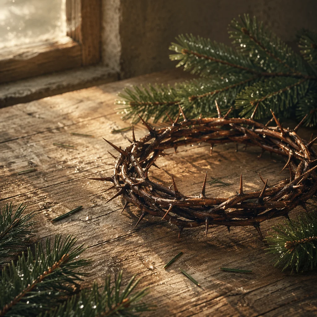 Crown of Thorns with Evergreen Remembrance