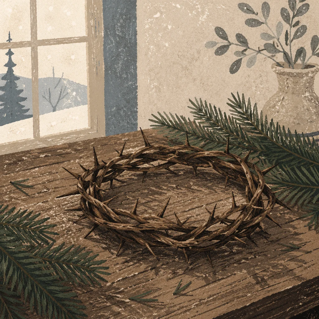 Crown of Thorns with Evergreen Sprigs