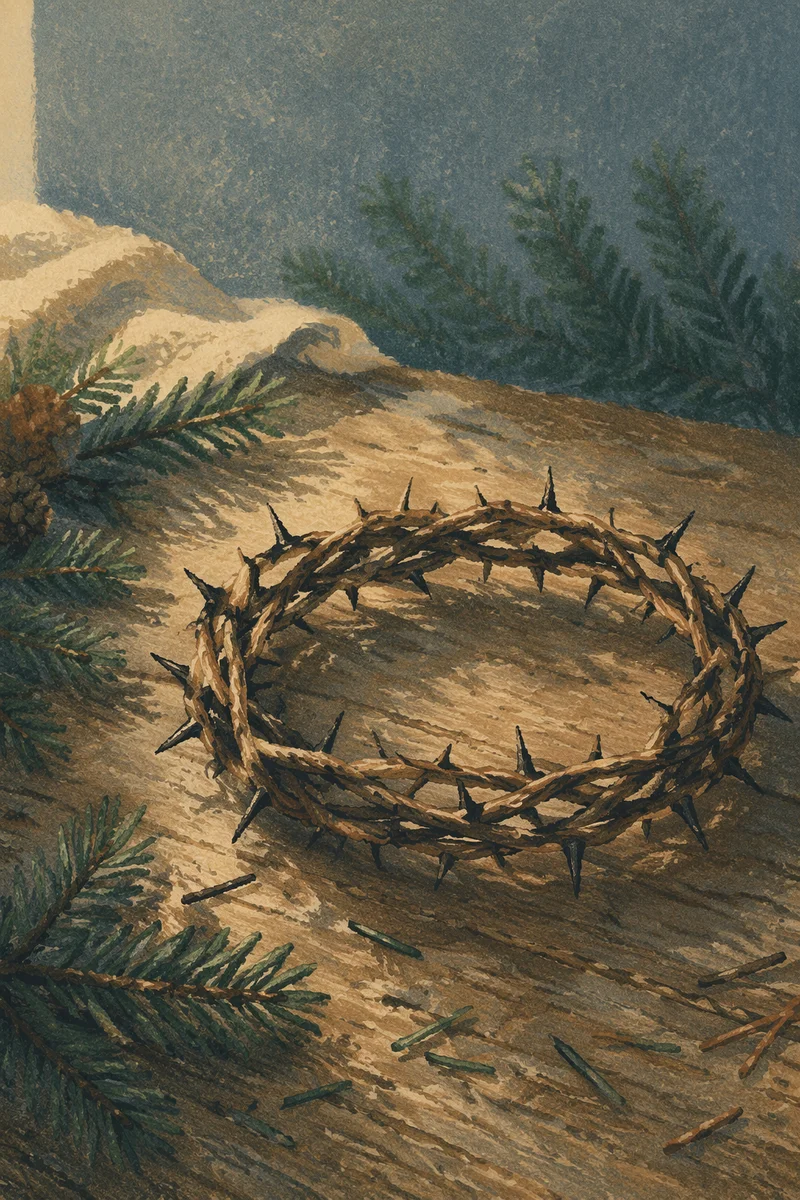 Crown of Thorns with Evergreen Sprigs