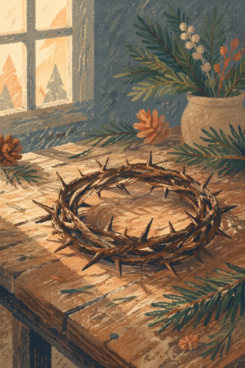 Crown of Thorns with Evergreen Reflection