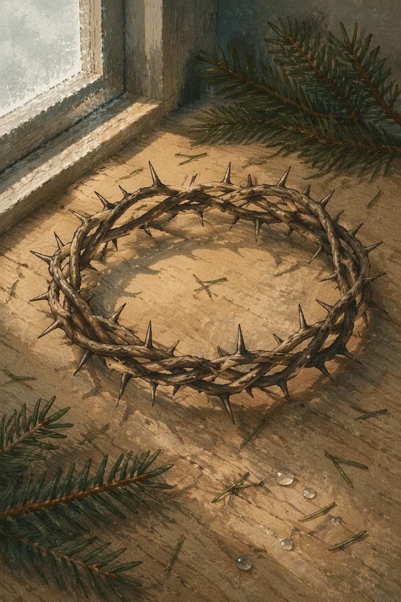 Crown of Thorns with Evergreen Sprigs